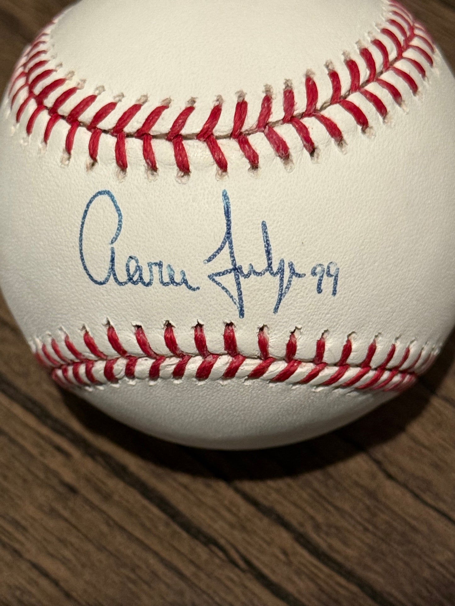 Aaron Judge Rookie Autographed Baseball w/ 99 inscription. JSA