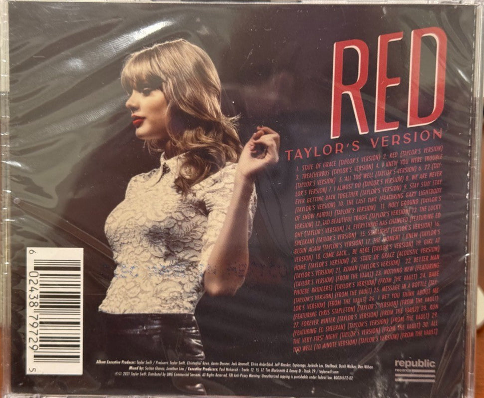 Taylor Swift Autographed RED CD (Taylor'S Version) - Brand New Sealed