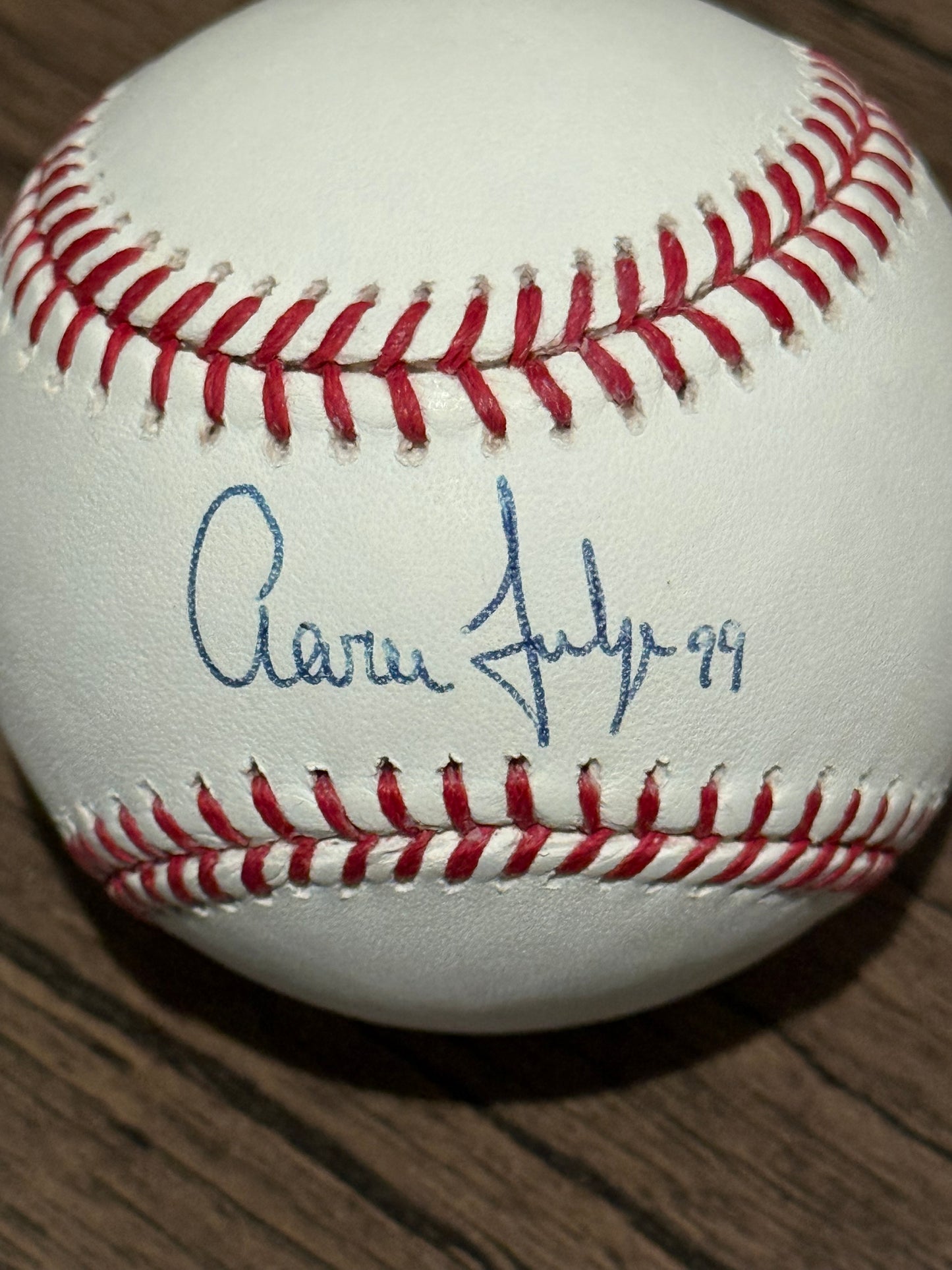 Aaron Judge Rookie Autographed Baseball w/ 99 inscription. JSA