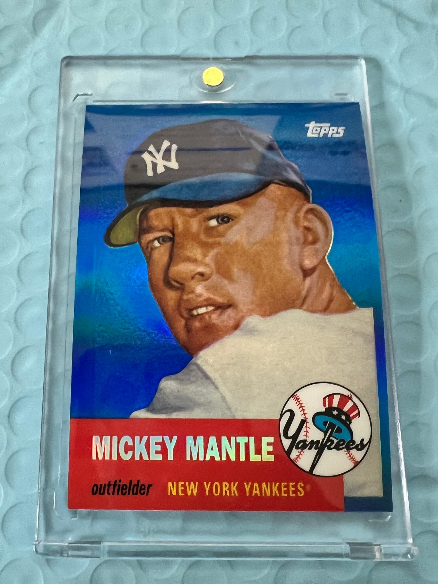 MICKEY MANTLE -2008 TOPPS # MMR-53 /BLUE REFRACTOR !!