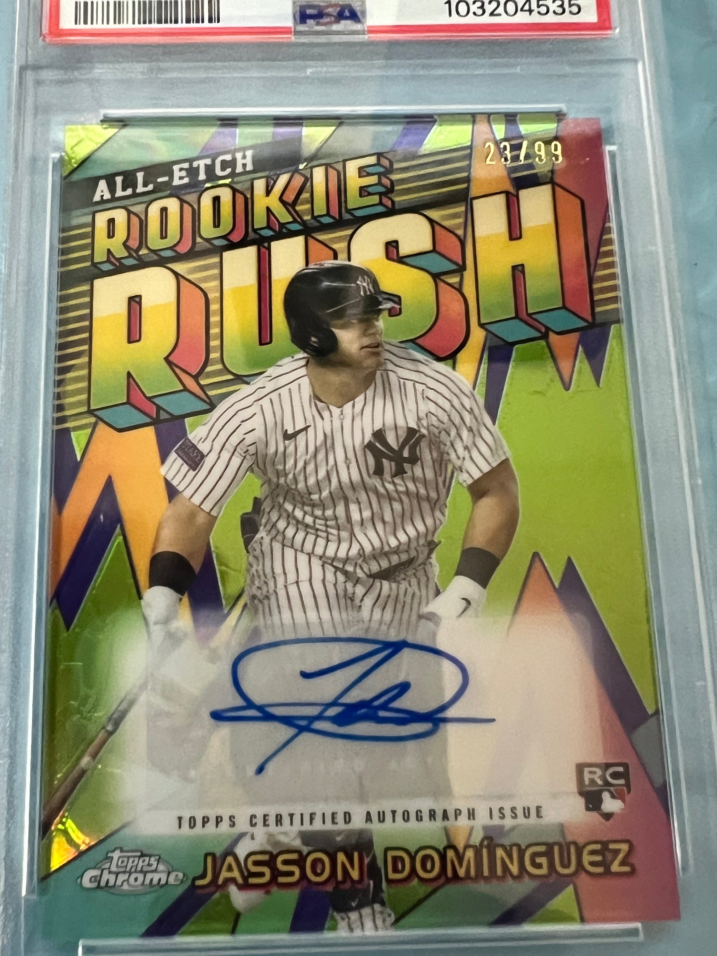 2024 TOPPS CHROME JASSON DOMINGUEZ ROOKIE AUTO PSA 10 GEM MINT