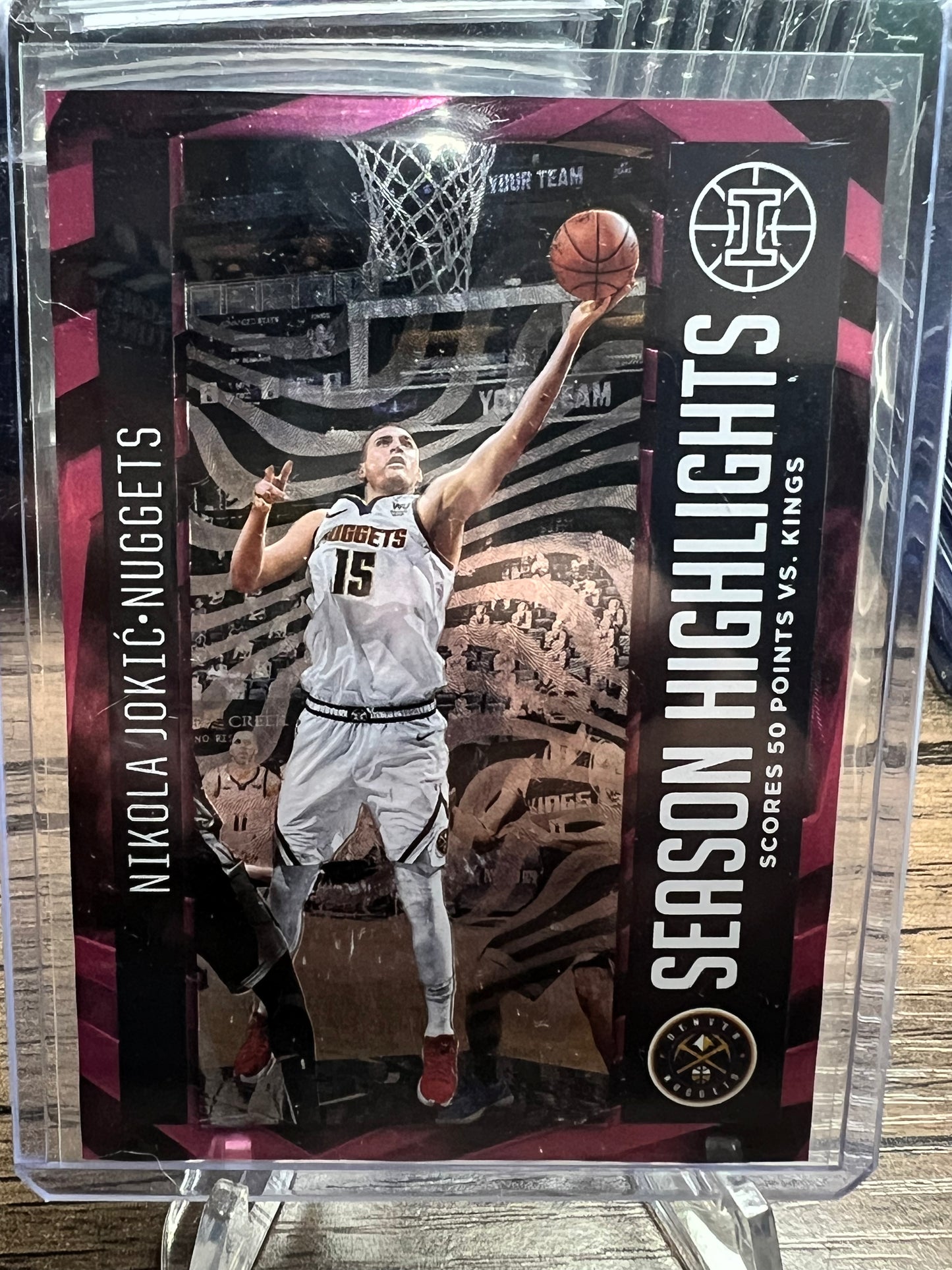 Nikola Jokic 2020-21 Panini illusions Season Highlights # 21 Refractor 16/25