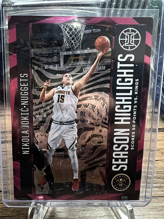 Nikola Jokic 2020-21 Panini illusions Season Highlights # 21 Refractor 16/25