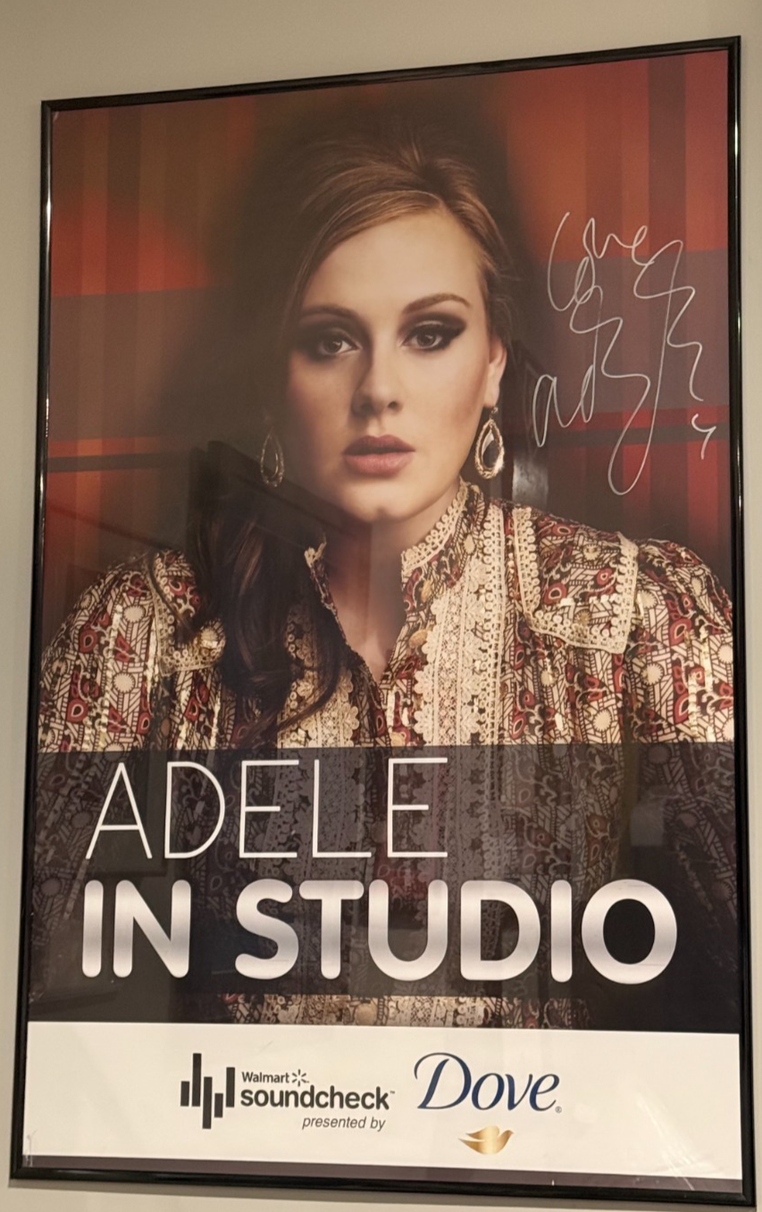 Adele Autographed In Studio Walmart Soundcheck Poster (JSA) (LOA)