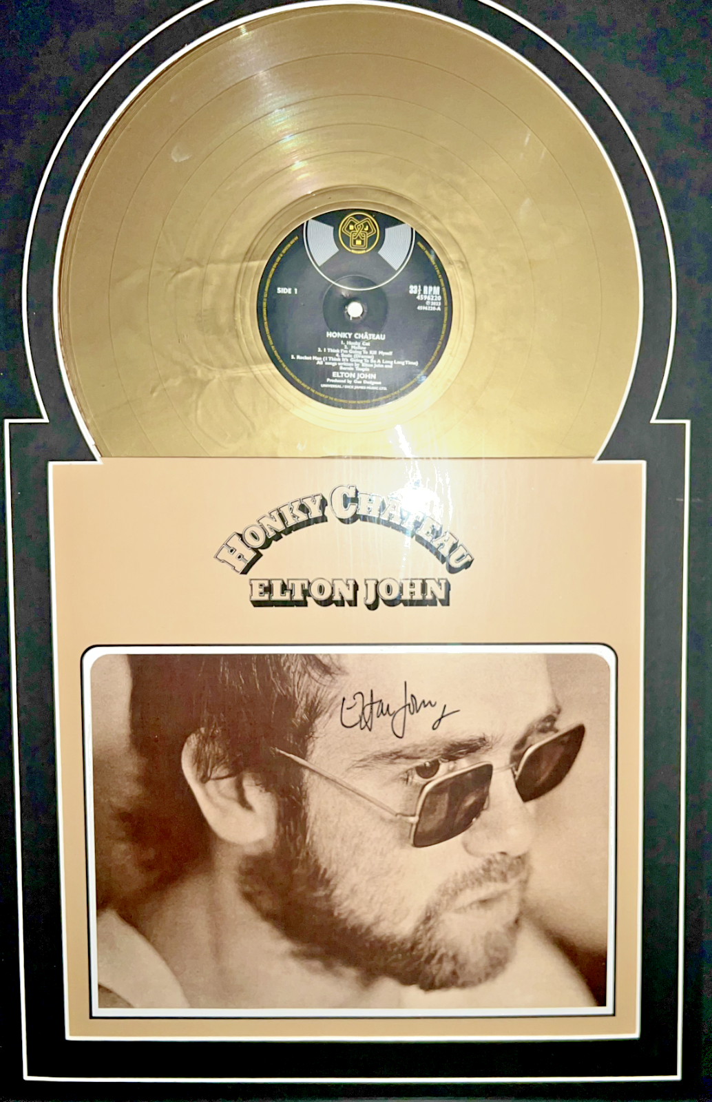 Elton John Autographed Album Honky Chateau (Gold Vinyl)