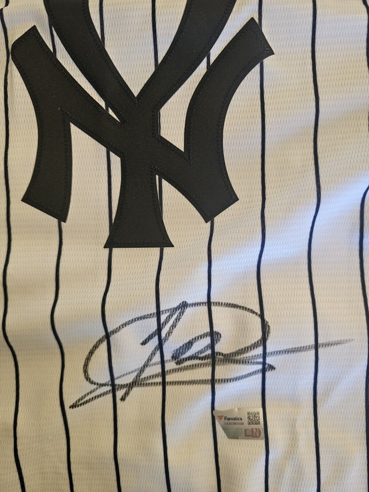 Jasson Dominguez Signed Nike Yankees Home Jersey Auto Fanatics & Mlb COA