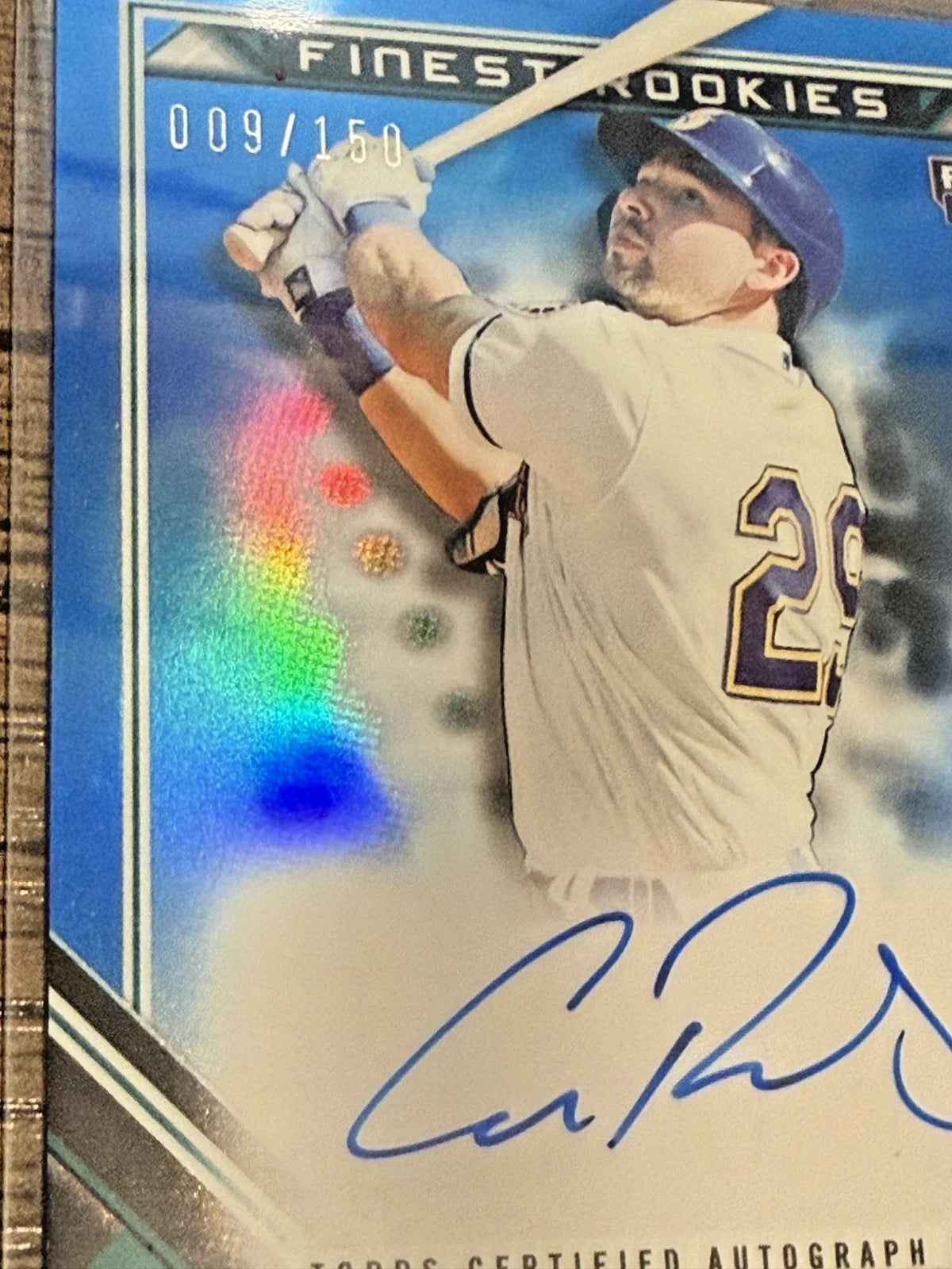 2022 Finest Cal Raleigh Rookie Design Variation Auto Blue Refractor /150 RC