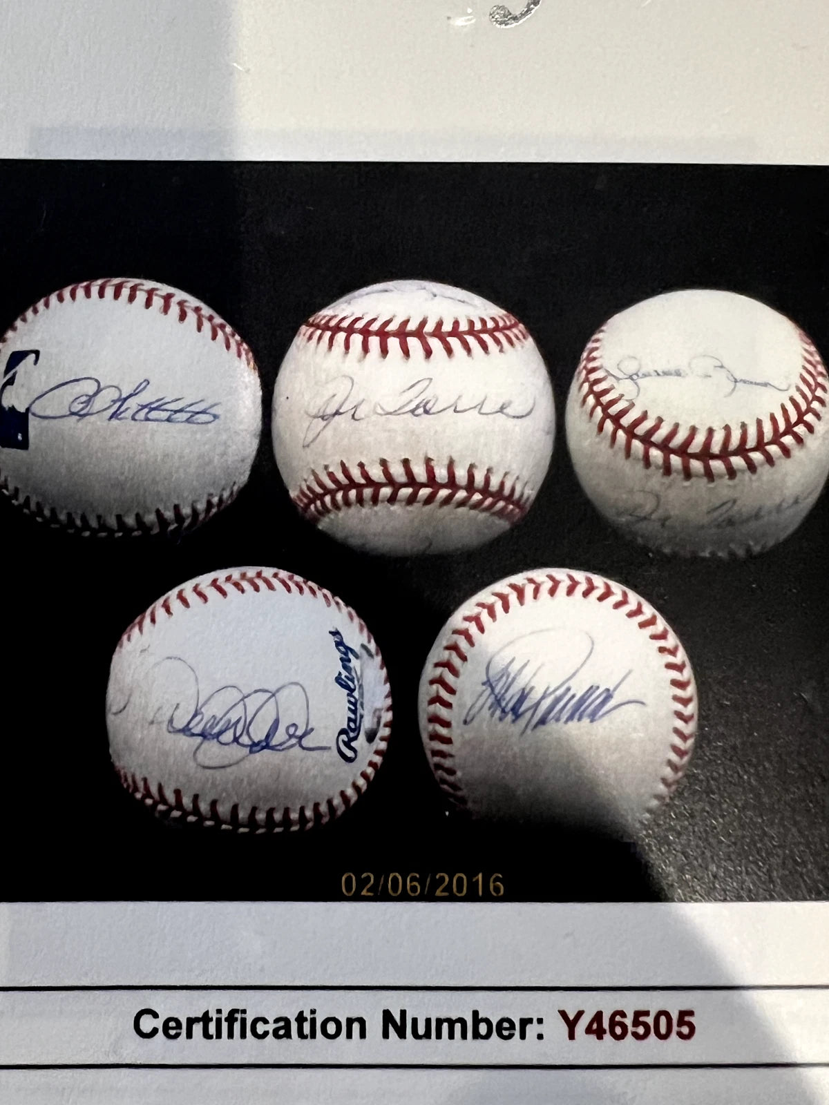 NY YANKEES CORE FOUR SIGNED PETTITTE, JETER, RIVERA POSADA, TORRE AUTH BY JSA