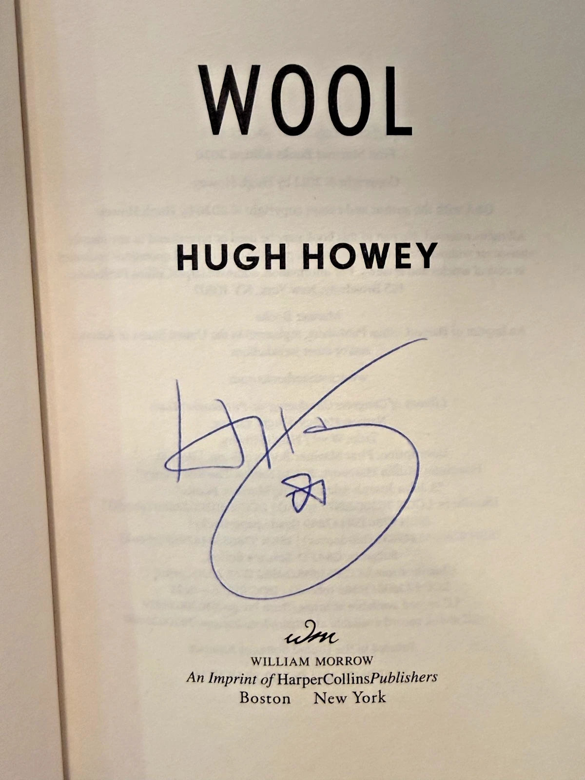 Wool: The Inspiration for Silo Seasons One - Paperback, by Howey Hugh (SIGNED)