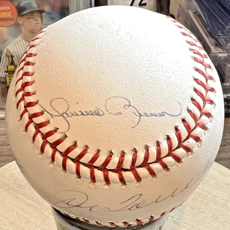 NY YANKEES CORE FOUR SIGNED PETTITTE, JETER, RIVERA POSADA, TORRE AUTH BY JSA