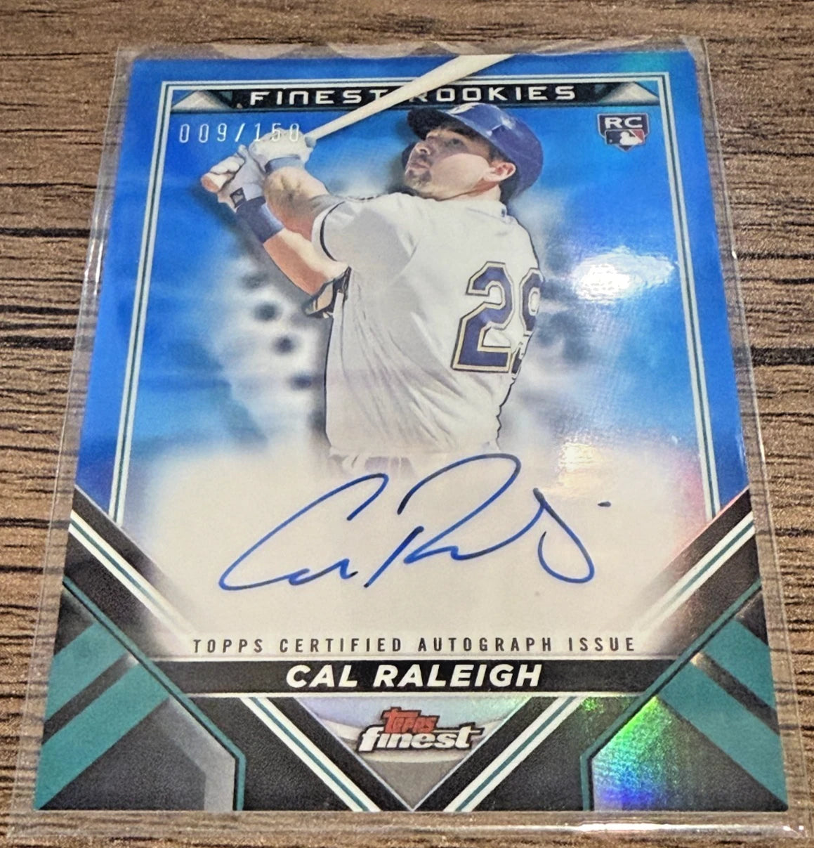 2022 Finest Cal Raleigh Rookie Design Variation Auto Blue Refractor /150 RC