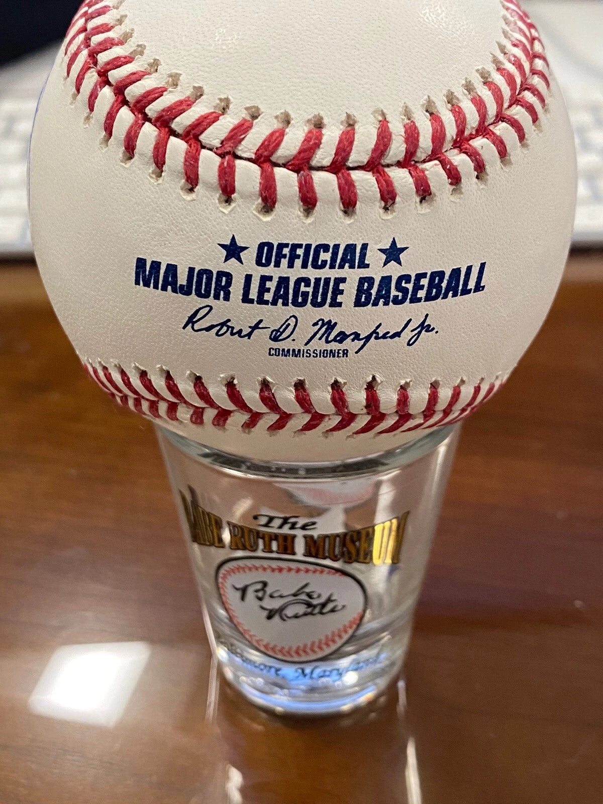 Derek Jeter Autographed Baseball HOF logo. JSA