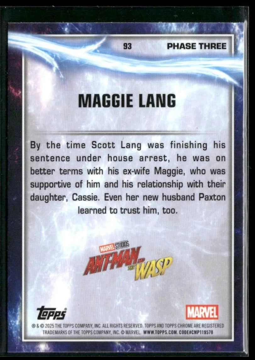 2025 Topps Chrome Marvel Studios #93 Maggie Lang Sky Blue RayWave Refractor