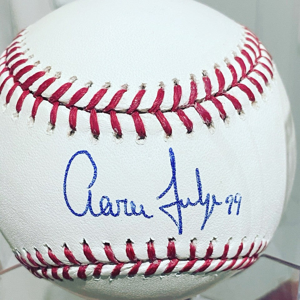 Aaron Judge Rookie Autographed Baseball w/ 99 inscription. JSA