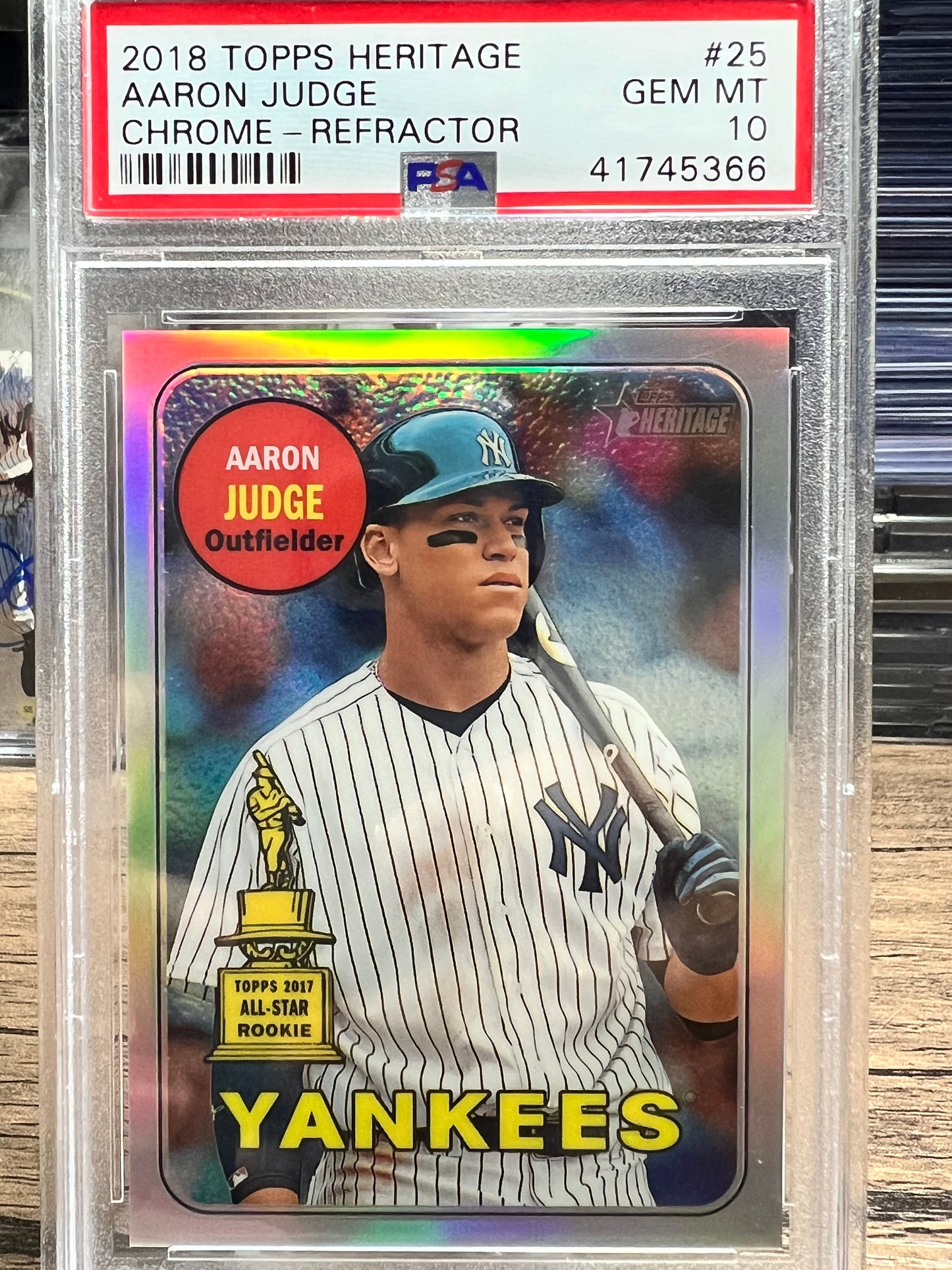 2018 Topps Heritage #25 AARON JUDGE /569 Chrome-Refractor PSA 10 GEM MINT