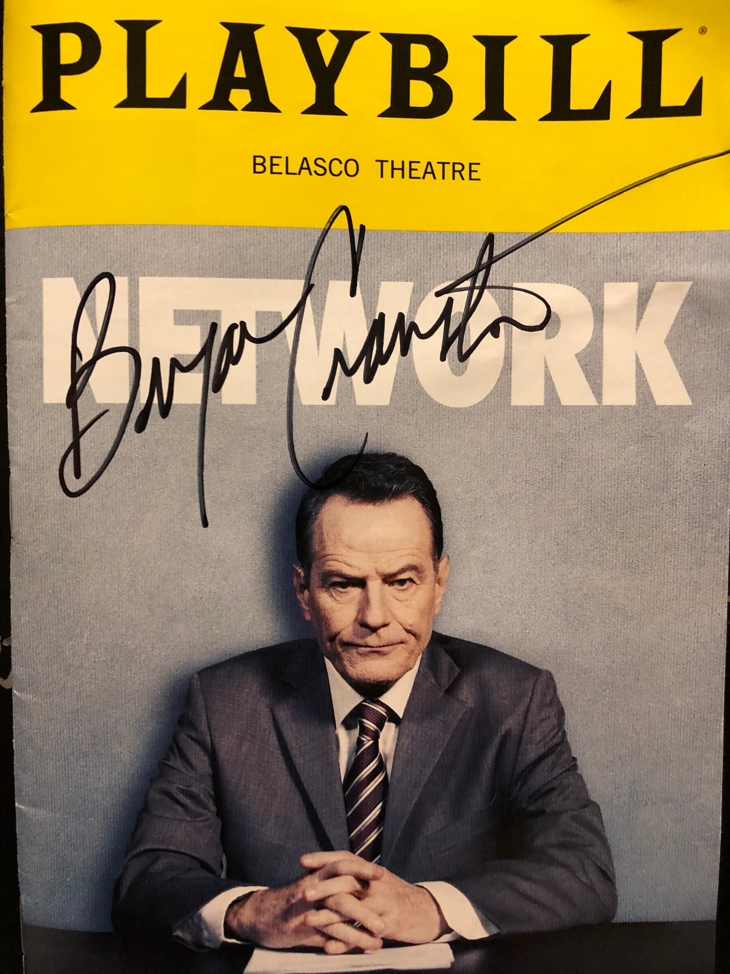 Bryan Cranston Autographed Playbill "Network" Broadway Show