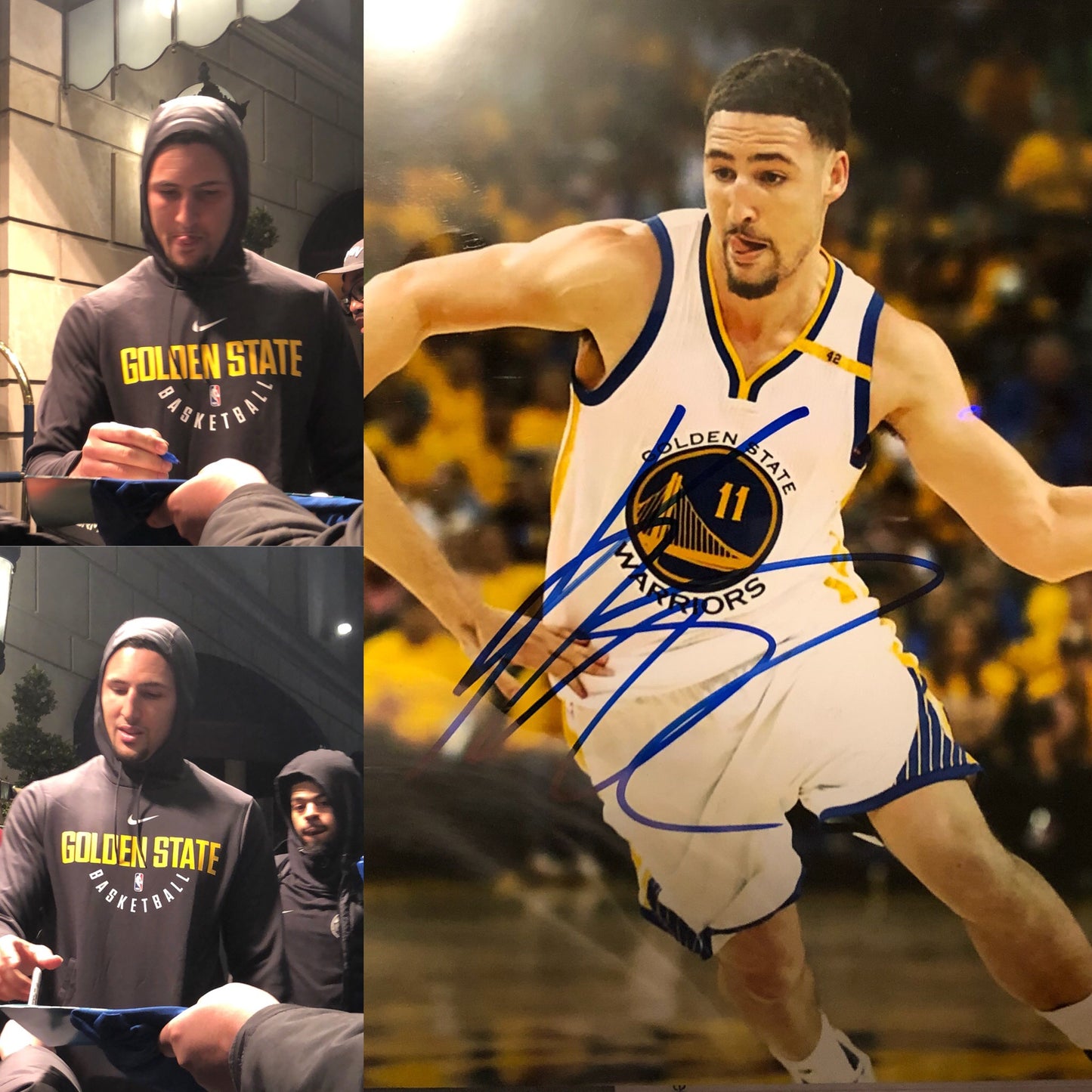 Klay Thompson Autographed Photo.