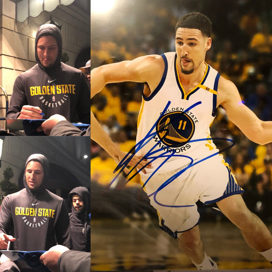 Klay Thompson Autographed Photo.
