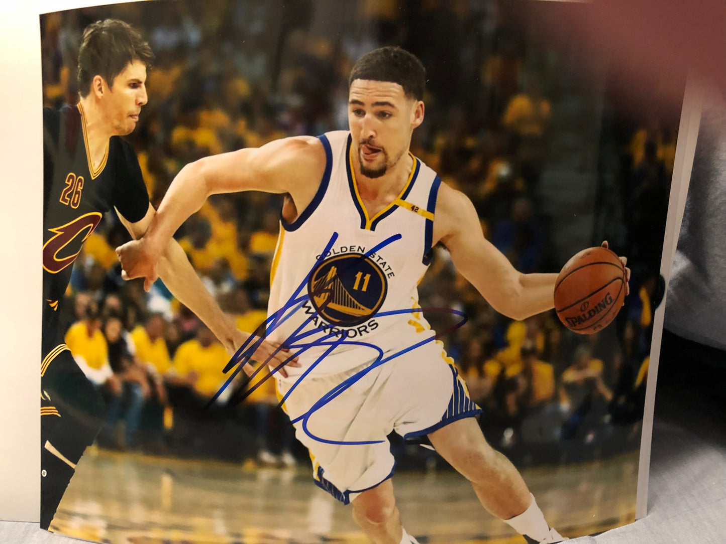 Klay Thompson Autographed Photo.