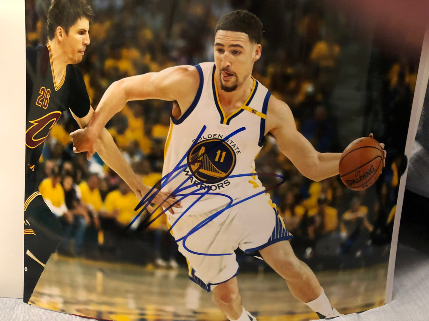 Klay Thompson Autographed Photo.