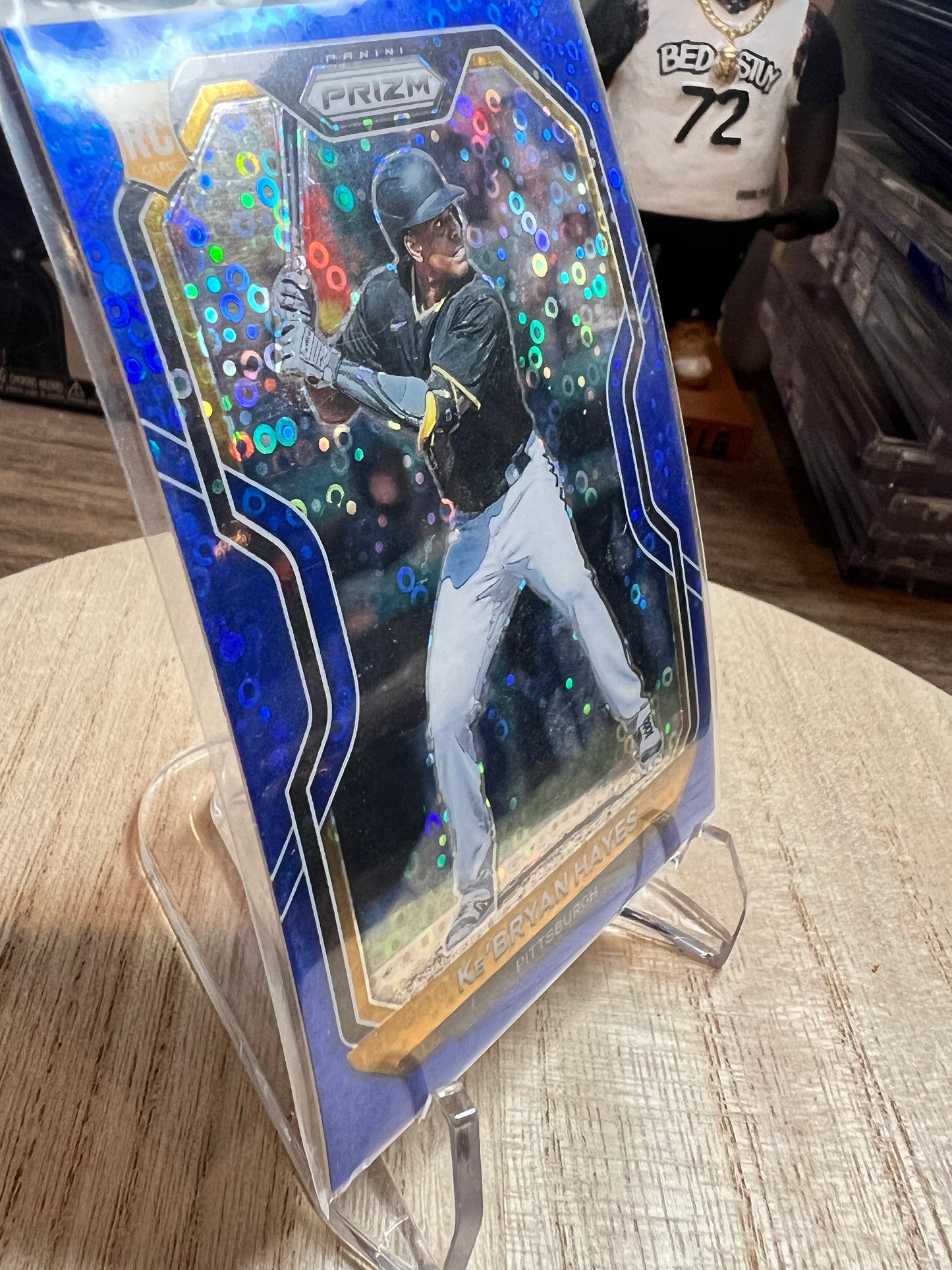 2021 Panini Prizm Prizms Blue Donut Circles #002 Ke'Bryan Hayes /199