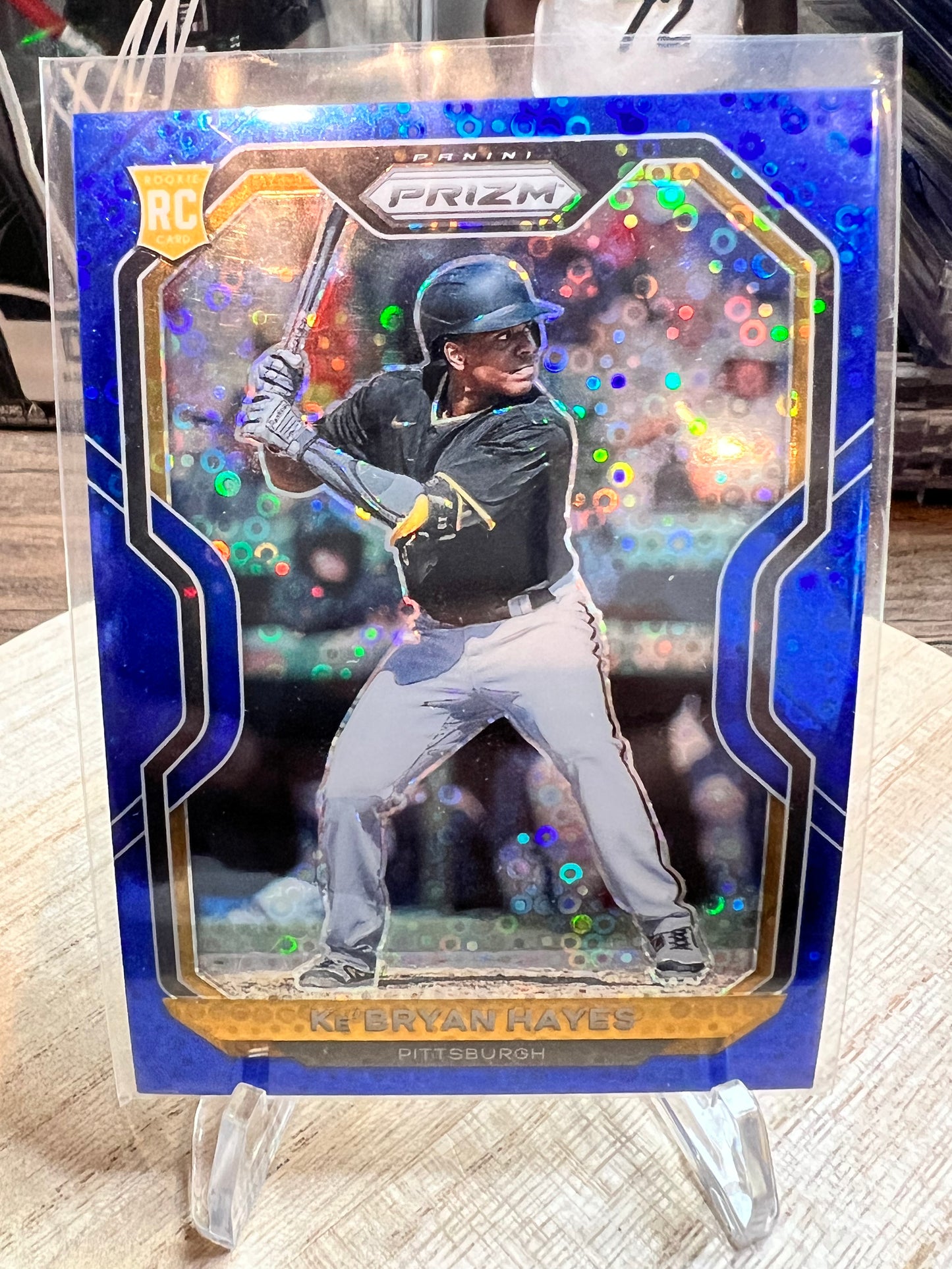 2021 Panini Prizm Prizms Blue Donut Circles #002 Ke'Bryan Hayes /199